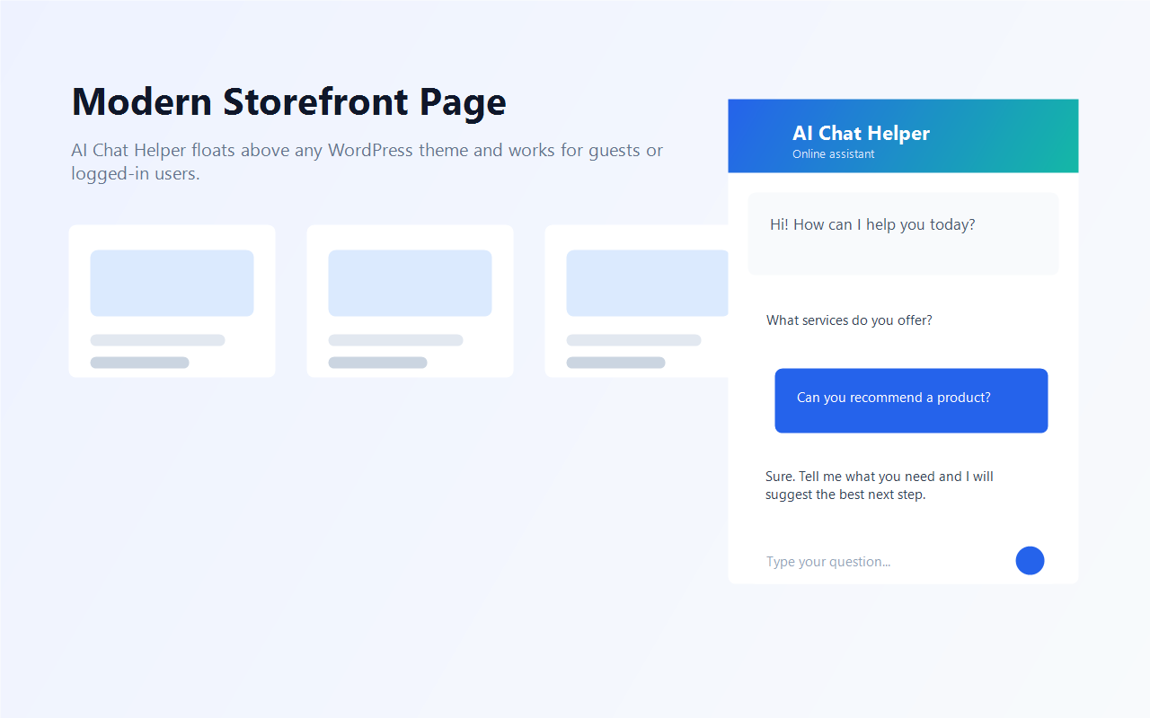 Frontend floating AI chat widget