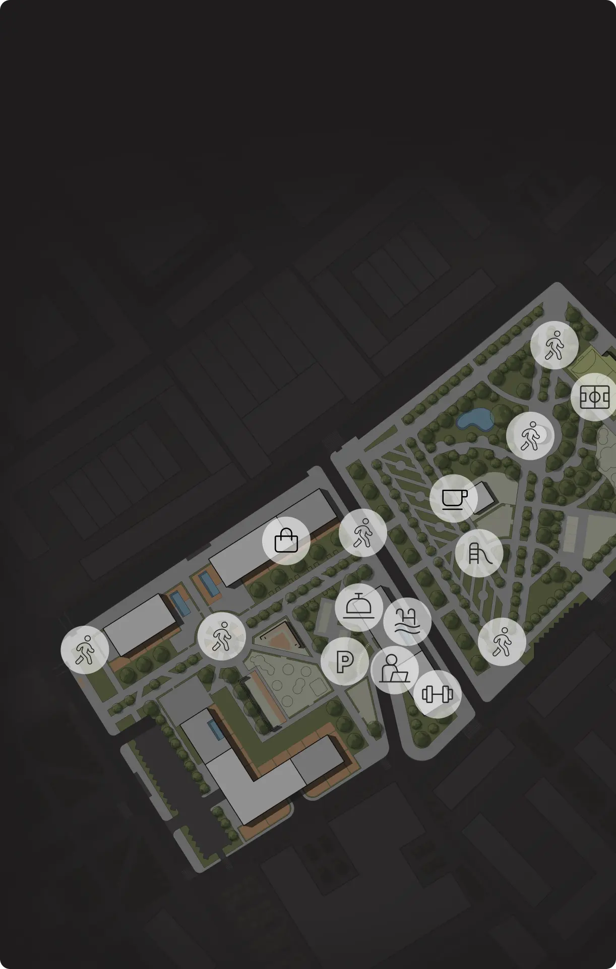 Interactive site plan with points of interest